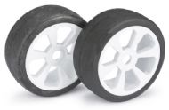 ABSIMA 1/8 BUGGY ON ROAD 6-SPOKE STREET WHEELS/TYRES WHITE 2530007